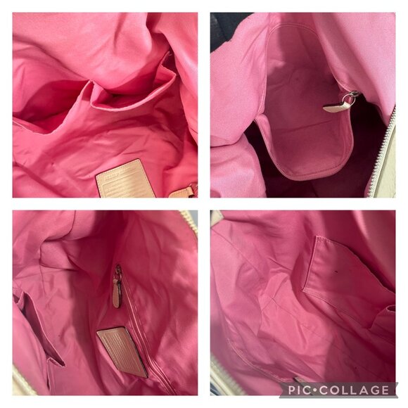 Coach F13731 Soho Pleated Ivory Pebbled Leather Hobo Shoulder Bag - Picture 11 of 13